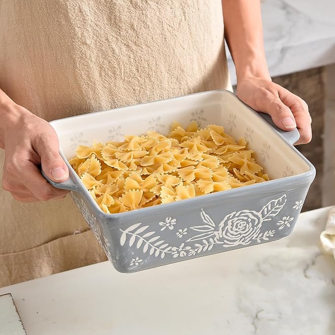 Wisenvoy Baking Dish 8x8 Baking Pan Brownie Pan Casserole Dish Hand-Painted Casserole Dishes For Oven Lasagna Pan