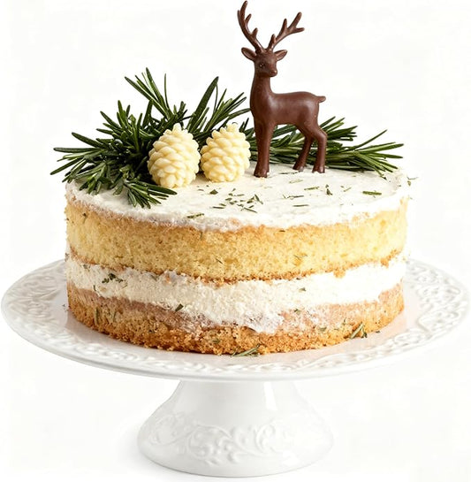 Wedding Cake Stand, White Cake Stand for Smaller Than 10 Inch Cakes, Christmas Porcelain Cake Plate for Party, Baby Shower, Birthday, Home Decorating Stand
