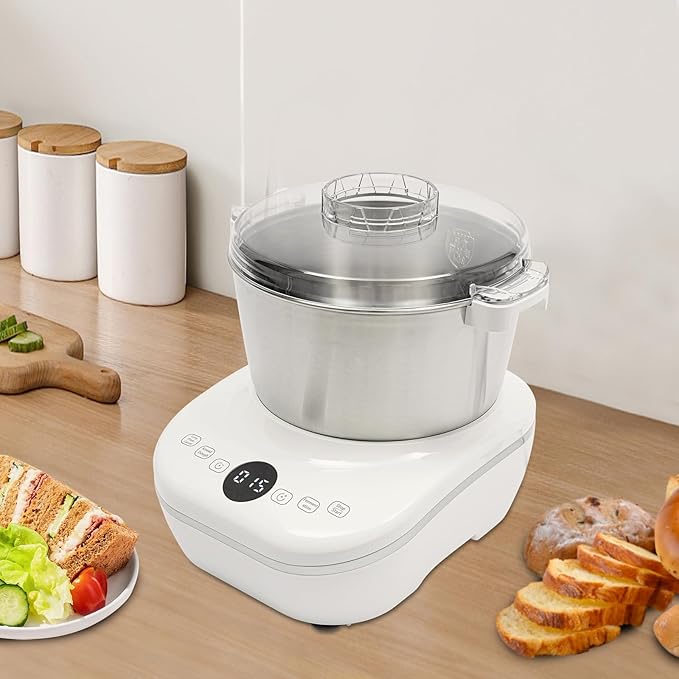 169oz Electric Dough Maker with Fermentation, 200W Dough Stand Mixer Machine with 140-170 RPM,Built-in Microcomputer Timer,Digital Screeny, Automatic Kneading Machine for Bakery (White)