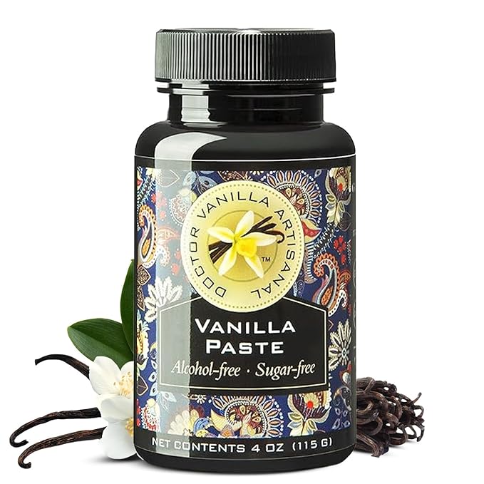 Alcohol free Vanilla Paste - Bourbon, Madagascar, Kosher, Halal, non- GMO, Alcohol-Free, Sugar free, Gluten free, contains fresh vanilla powder (Alcohol Free 4oz)