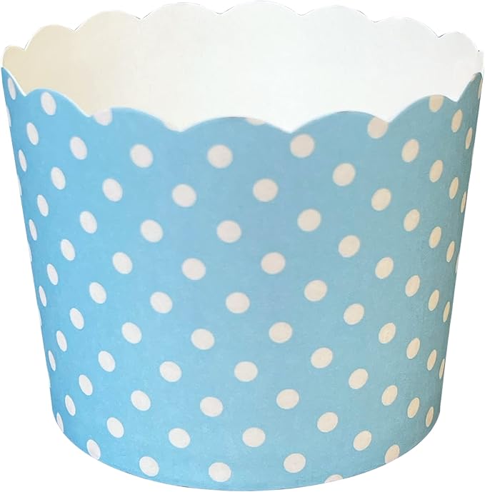 Paper Baking Cups (Polka Dots), Greaseproof Disposable Cupcake Liners (Turquoise, Large Cups (50-Pack))