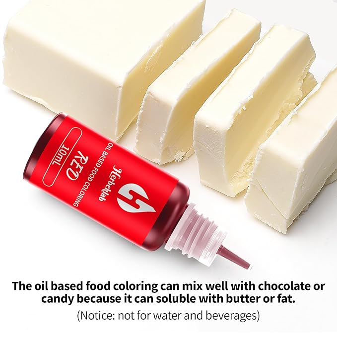 Oil Based Food Coloring for Chocolate 6 Colors x 10 ml Concentrated Oil Food Dye for Melting Chocolate, Candy Melts, Cake Pops, Strawberries - 6 Colors hot