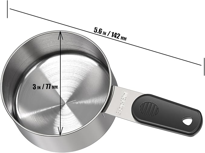 3/4 Cup Magnetic Grips Stainless Steel Measuring Cup -1PCS