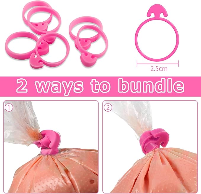 Patelai 122 Pcs Piping Bag Set with Disposable Tipless Piping Pastry Bags Ties Clips Awls Tool for Cakes Icing Scribe Cookie Decorating Supplies Christmas Halloween Decor(14 Inch,Pink)