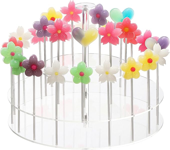 Acrylic Cake Pop Display Stand,Circle Lollipop Holder,3 TierCakepop Displaying Sweets, Cake Pops,Lollipops Stand for Parties and Events