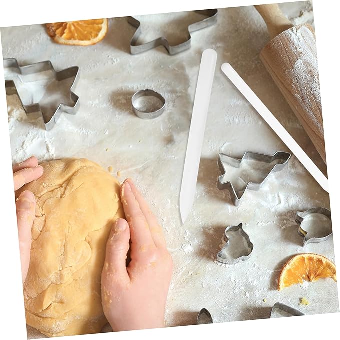 Cabilock 3Pcs Fondant Cake Tools Nonstick Silicone Rolling Pin Carving Modeling Stick for Decorating Cakes Cookies Pastry and Craft Clays Easy to Use for Beginners