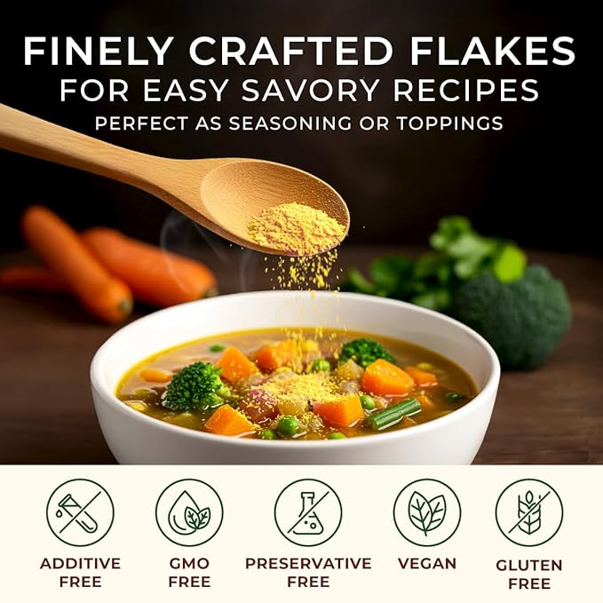 Gya Tea Co Fortified Nutritional Yeast Flakes 1.1lb (17.64 Oz) Dairy Free, Premium Vegan Cheese Substitute, Source Of Protein & Vitamins - Non-GMO, Keto-Friendly, Gluten Free