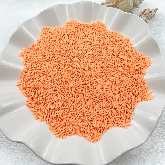 150g Fake Sprinkles Resin Sprinkles Clay Sprinkles Fake Candy Sprinkles Polymer Sprinkles Polymer Clay Slices for Resin Nail Slime Scrapbook DIY Art Crafts Making(240-light Orange)