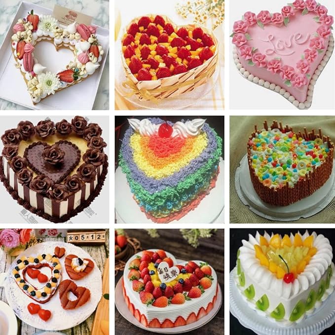 1 Piece Heart Springform Cake Tin, Pudding Pan, Cake Tins for Baking Non Stick, Bake Tin for Cake, Square Baking Pans for Cakes, PFOA free, Robust 1 mm Carbon Steel, 19 cm