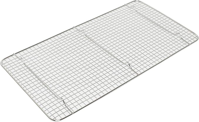 TrueCraftware- 18"x 10" Full Size Rectangular Wire Pan Grate Chrome-Plated Set of 2 -Fits Full Size Sheet Pans Cookie Pans Cooling Rack Baking Sheet Grate Cake Rack for Pies Cookies Pastries Cakes