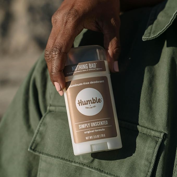 HUMBLE BRANDS Original Formula Aluminum-free Deodorant. Long Lasting Odor Control with Baking Soda, Simply Unscented, Pack of 1
