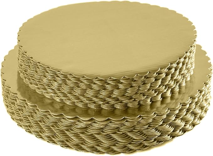 [25pcs] 12" Gold Cakeboard Round,Disposable Cake Circle Base Boards Cake Plate Round Coated Circle Cakeboard Base 12inch,Pack of 25