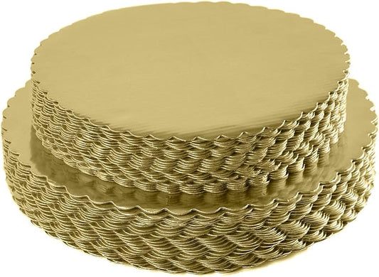 [25pcs] 12" Gold Cakeboard Round,Disposable Cake Circle Base Boards Cake Plate Round Coated Circle Cakeboard Base 12inch,Pack of 25