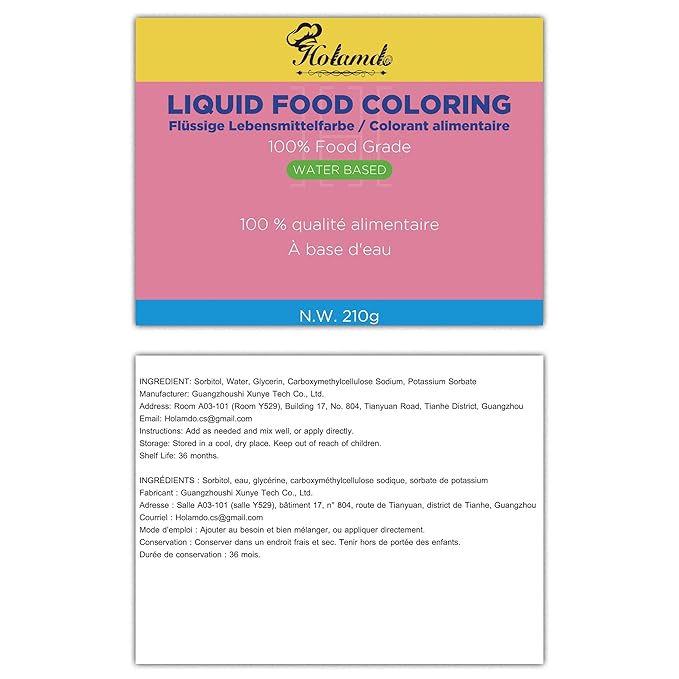 Food Coloring Liquid White, 70g x 3 Food Grade Vibrant Food Dye, Concentrated Liquid Food Coloring Kit Set for Baking, Cake Decorating, Fondant, Easter Egg, Icing and DIY Supplies Kit, Tasteless