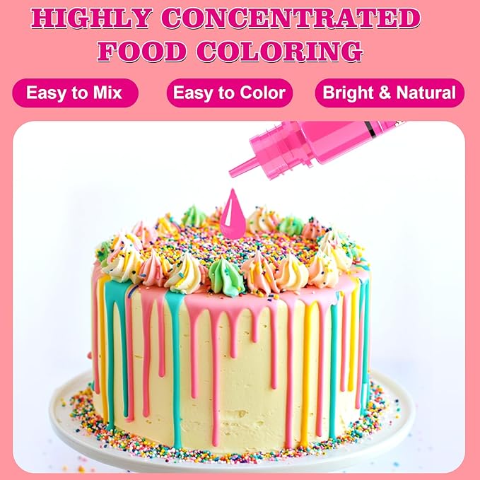 24 Colors Gel Food Coloring Set for Christmas, Concentrated Food Coloring Gel for Icing, Edible Food Dye for Baking, Candy, Cake Decorating, 0.35 Fl. Oz/Bottles
