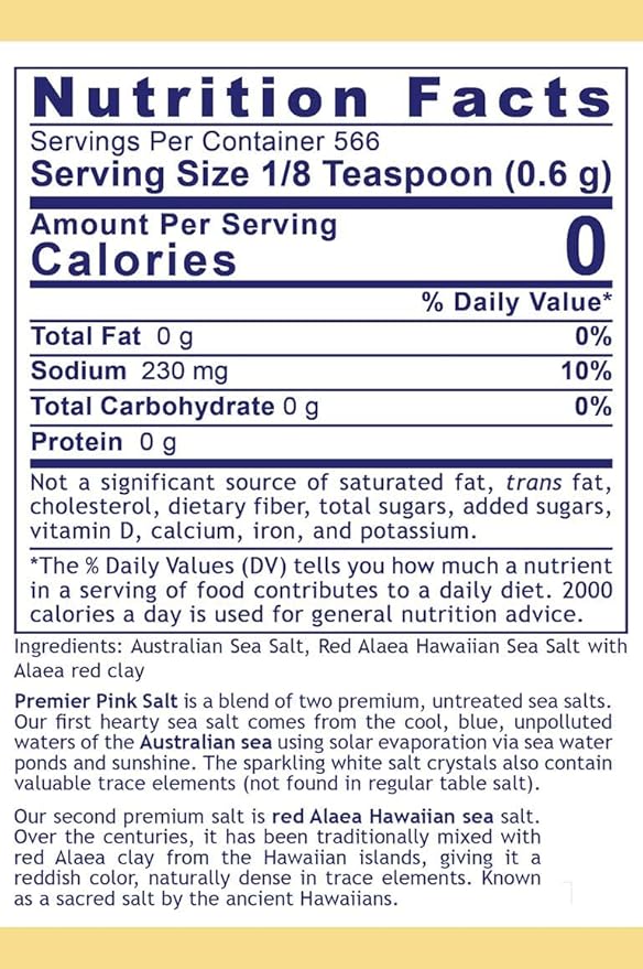 Premier Research Labs Pink Salt - Hawaiian Red Alaea Sea Salt Blend for Food, Cooking, and Eating - Flaky, Unrefined, and Additive-Free, 12 oz (Pack of 2)