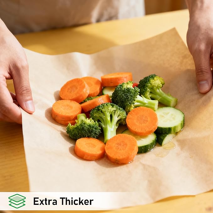 EcoDispose Non-Stick Precut Parchment Paper Baking Sheets Full Pan liner for Bake (12-3/16" x 16-3/8",Unbleached,500,PCS)