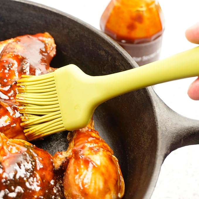 RSVP International Silicone Basting Brush, Green, 8.75" | Gently Spreads Butter, Sauces, Marinades, & More | Dishwasher Safe & Heat Resistant | BBQ Grill, Baking, Preparing Meats