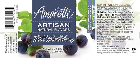 Amoretti - Natural Wild Huckleberry Artisan Flavor Paste, 2.2 lbs, Perfect For Ice Cream, Beverages, Cakes, and more, Preservative Free, Vegan, Gluten Free, No Artificial Sweeteners, Concentrated