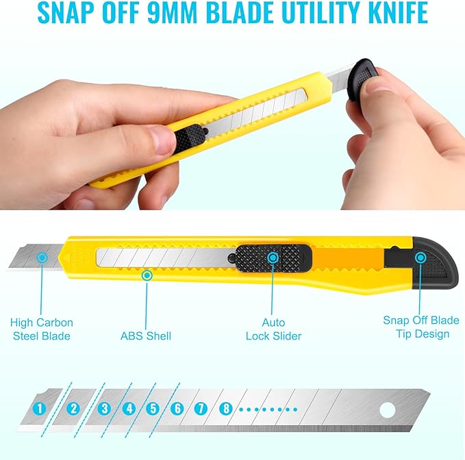 DIYSELF Exacto Knife Set, 2 Pcs Craft Knife with 40 Pcs Hobby Knife Replacement Blades, Hobby Knives Kit for Scrapbooking, Stencil, Fondant, Paper, Sharp Precision Knives for Art Carving