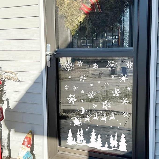 Large Christmas Stencils for Door Mats Reusable Large Christmas Nativity Snowflake Stencils Welcome Let it Snow Stencil Templates for Painting for Doormats Sign Glass Windown Wood Crafts (mat10)
