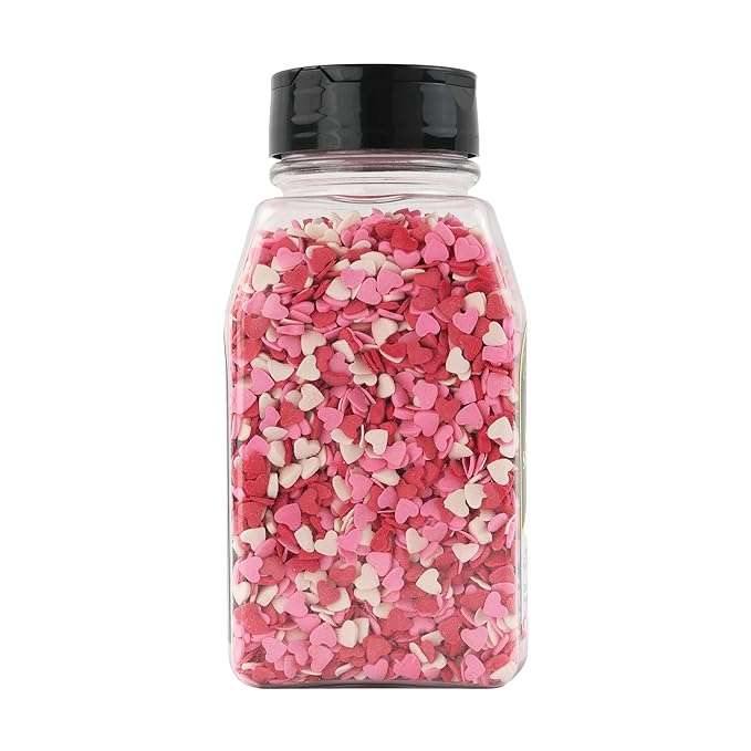 GranAroma Heart Sprinkles, Sweet Decorative Topping, Perfect for Baking & Desserts (9.6 Ounce)