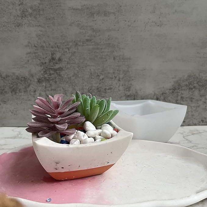 Square Concrete Flower Pot Silicone Mold Succulent Planter Vase Cactus Mold Epoxy Resin Plaster Cement Clay Mould