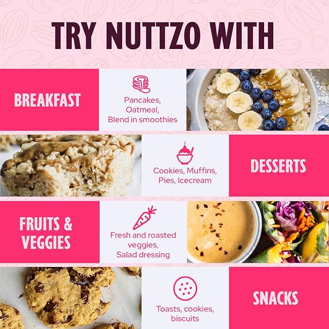NuttZo Organic Power Fuel 7 Nuts and Seeds Butter, Smooth, Paleo and Keto Friendly, Peanut and Gluten Free, Vegan, Kosher, No Added Sugar or Oil, 12 oz Jar, 6 Pack