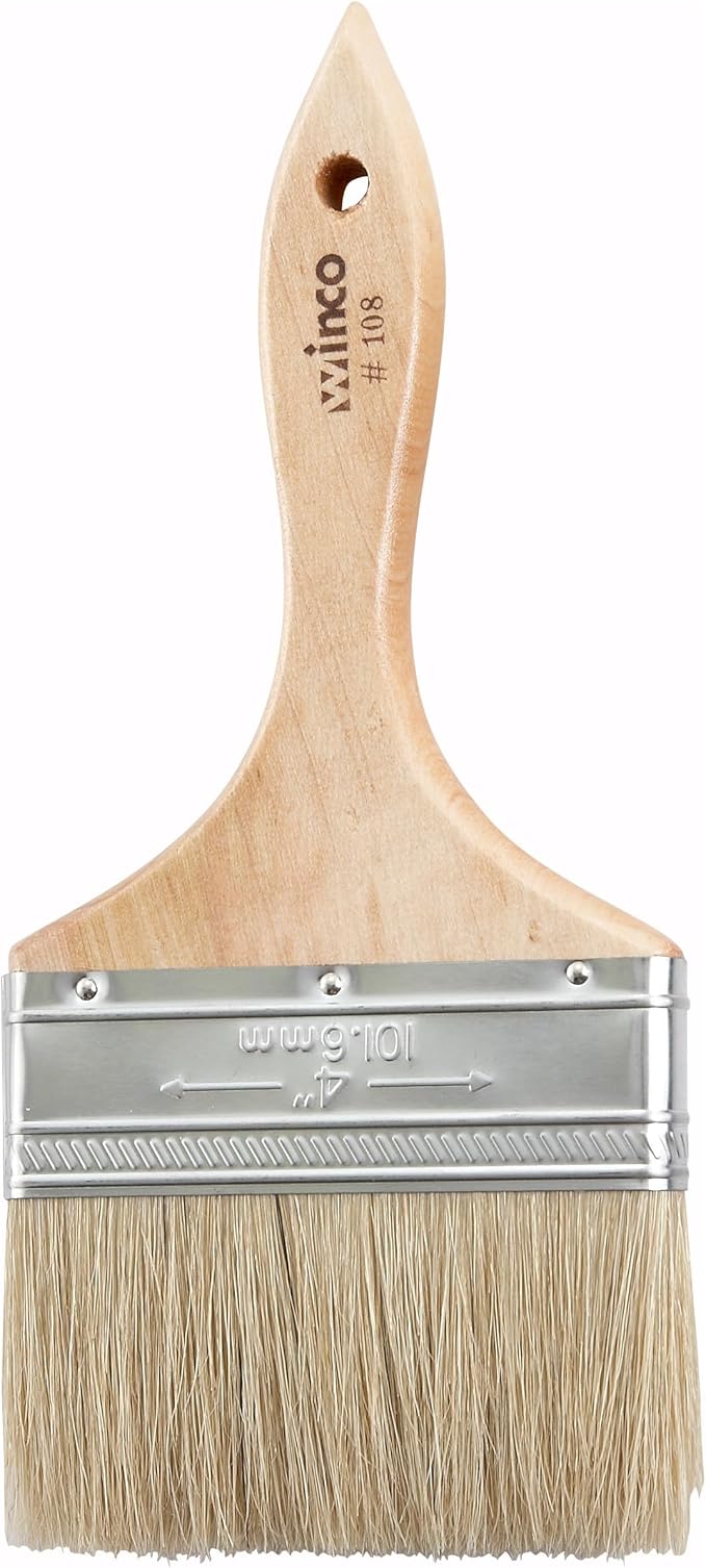 Winco Heavy-Duty Boar Bristle Pastry Brush, 4"