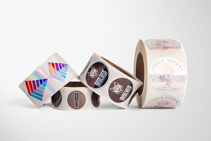 Build Your Own Stickers - Any Design + Logo - Personalize Business - 50+ Roll - Multi Shapes, Sizes, Backgrounds, Text - Gloss/Matte Labels (2.5 inch Circle)