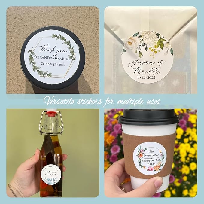 Custom Stickers Personalized Labels on Roll – Waterproof Vinyl Sticker Customized with Logo, Text or Image | Custom Stickers for Business Logo, Thank You Labels,Name Sticker – Multi Sizes & Shapes