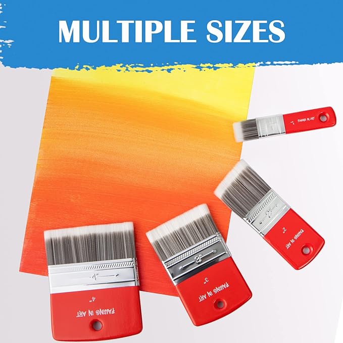 Falling in Art Flat Paddle Paint Brush, Scale Brush for Oil and Acrylic Paints,2 Inch