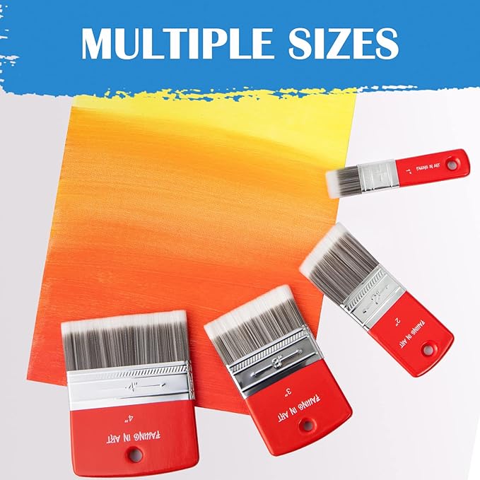 Falling in Art 3PCS Flat Paddle Paint Brush Set, Scale Brush for Oil and Acrylic Paints(1 Inch,2 Inch,3 Inch)