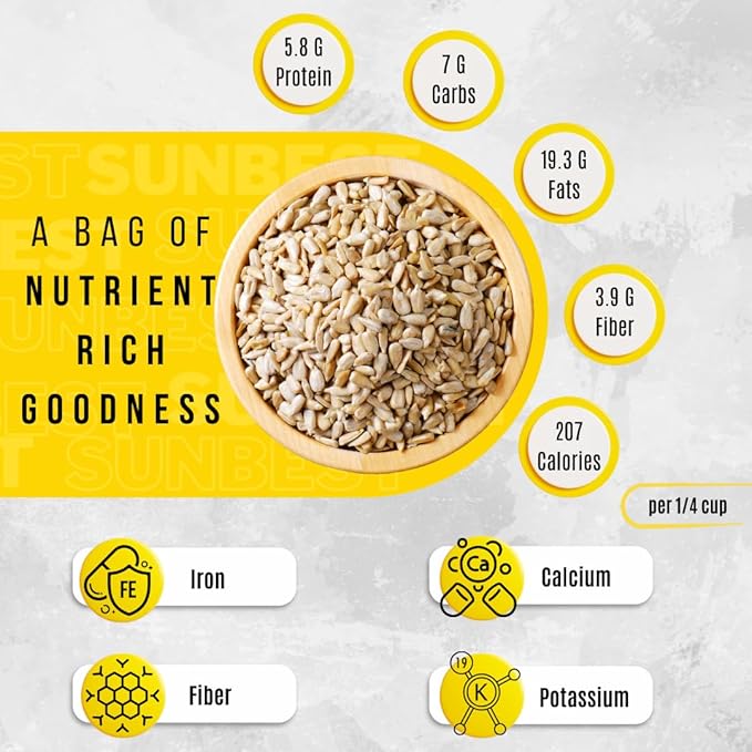 Sunbest Natural Raw Sunflower Seed Kernels – 80 oz (5 lb) Bulk Bag – Unsalted Sunflower Seeds to Eat – Nutrient-Rich, Low Sodium, Vegan, Gluten-Free – Perfect for Snacking, Cooking & Baking