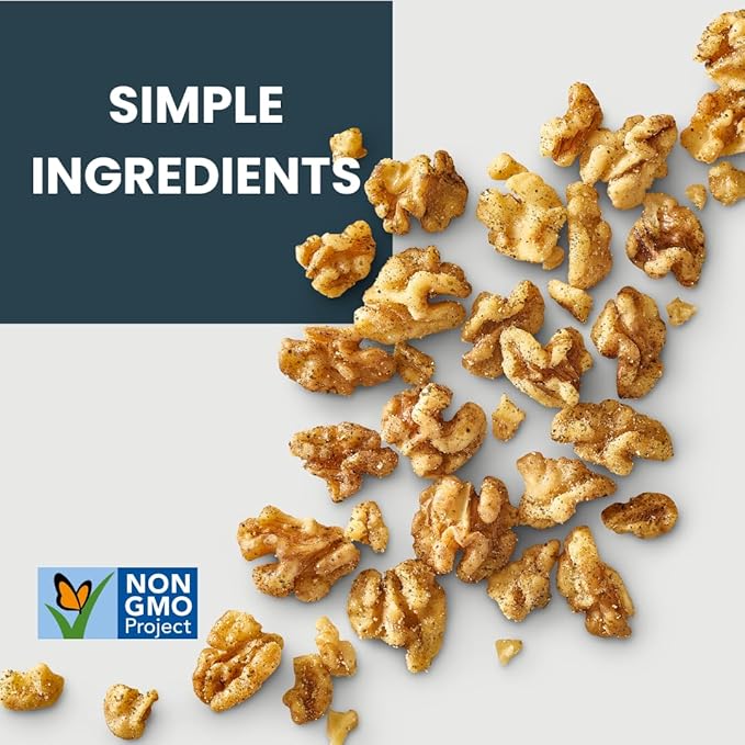 Purely Sprouted Black Pepper & Sea Salt Sprouted Walnuts, Non-GMO Superfood for Healthy, Certified USDA Organic, Gluten-Free Snacking (4 oz, 6 pack)