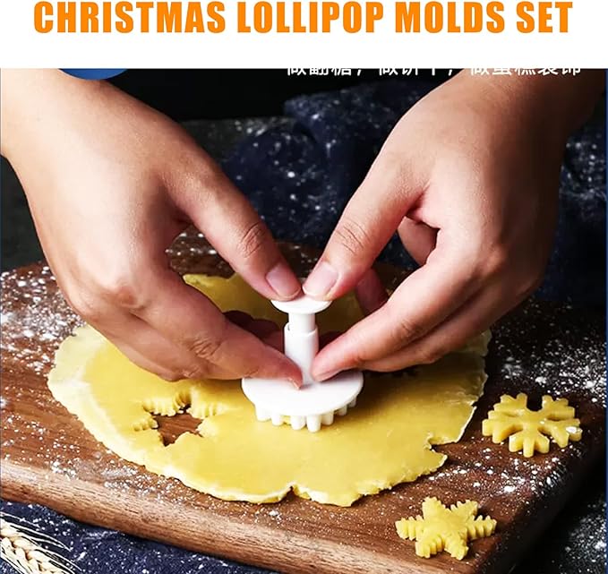 3pcs Snowflake Pattern Plunger Cake Cutter Fondant Cookie Mold Craft DIY Decorating Tools Set