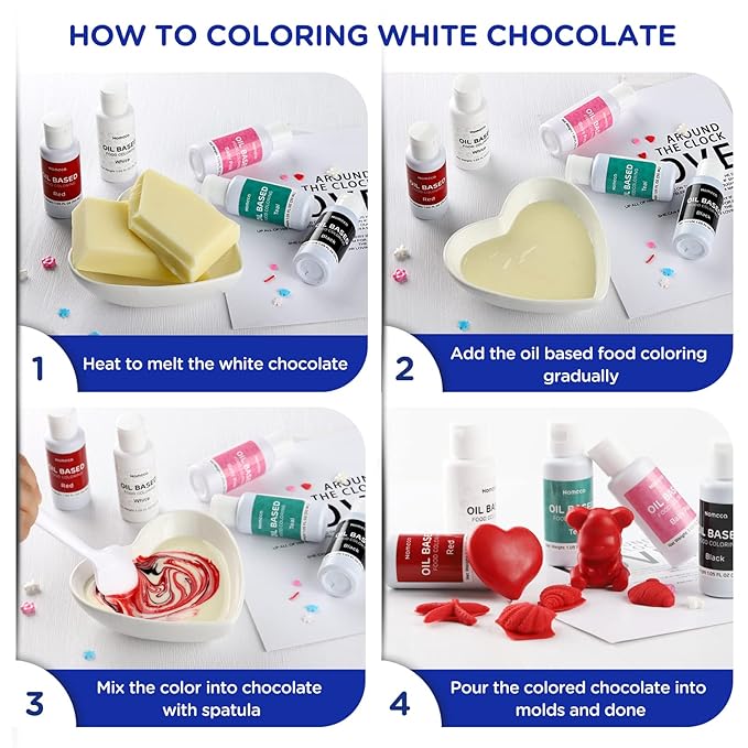Oil Based Food Coloring for Chocolate - 30 Milliliters Upgraded Klein Blue Oil Food Color for Baking Cake Decorating, Edible Food Dye for Candy Melts Cookies Easter Egg Icing Fondant Meringues