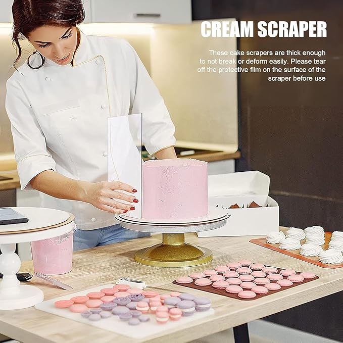 Cake Scraper for Tall Cake Decorating,Smoothe Acrylic Material,8 Inch