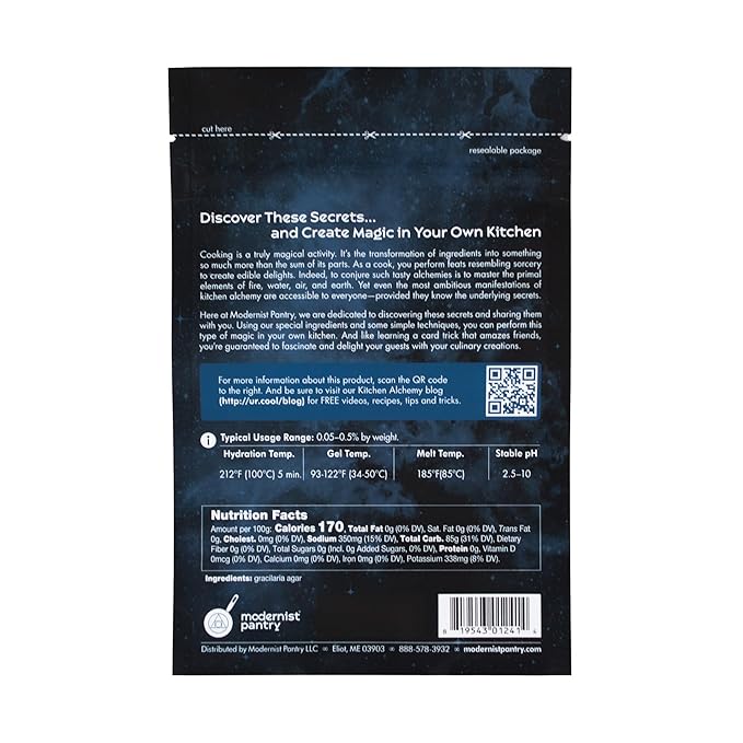 Pure Super Agar Powder - High Gel Strength Gracilaria Algae ⊘ Non-GMO Vegan OU Kosher Certified - 100g/4oz