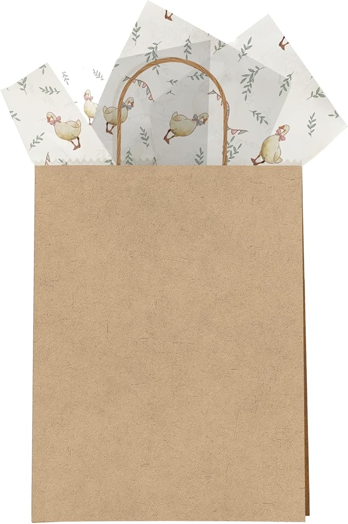 Pro Supply Global Geese Printed Tissue Paper for Gift Bags or Boxes and Wrapping - Baby Shower Bulk Decorative Art Tissue Paper for Packaging and Gifting | 24 Sheets 20" x 30"