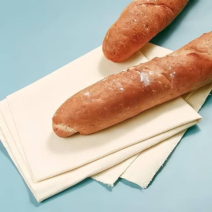 2PCS Proofing Cloth Set for Bread Baking, 14x18 Inches Linen Fabric Reusable Thick Toasted Bread Cloth for Baguettes, Loaves, Dough, Pastry and Homemade Breads