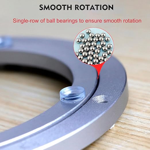 Aluminium Alloy Turntable Bearing, Heavy Duty Swivel Turntable Lazy Susan Rotating Bearing Turntable Round Dining Table Smooth Swivel Plate Hardware, 16"