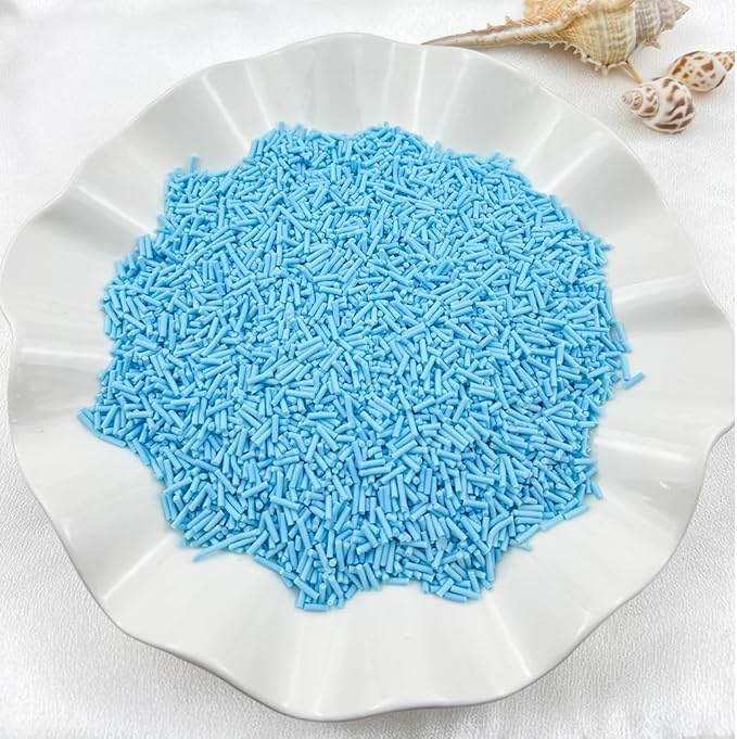 150g Fake Sprinkles Resin Sprinkles Clay Sprinkles Fake Candy Sprinkles Polymer Sprinkles Polymer Clay Slices for Resin Nail Slime Scrapbook DIY Art Crafts Making(232-light Blue)