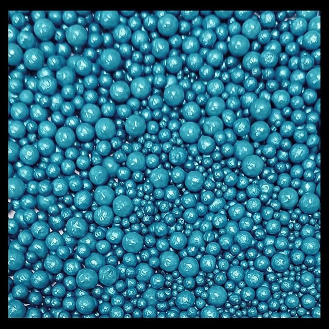 Confect Love Shimmer Blue Pearl Disco Ball Sprinkles – Edible Decorative Candy Sprinkles for Cake, Cupcake & Dessert Decorating | Vegan, Gluten-Free, Soy-Free, Dairy-Free, Palm Oil-Free – 4.2 Oz