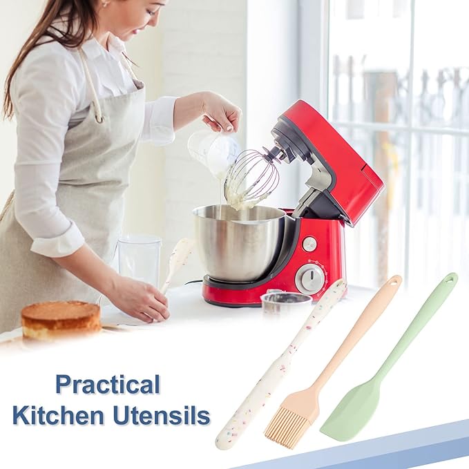 uxcell Basting Pastry Brush, 8” Silicone Flexible Brushes for Baking, Cooking, Grilling, White, 3Pcs