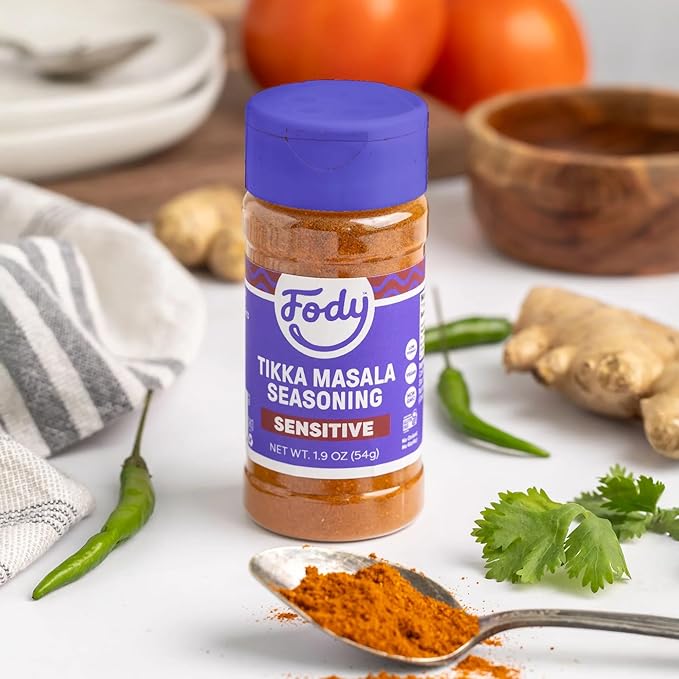 Fody Foods Tikka Masala Seasoning, 1.9 Oz, Garlic and Onion Free, Low FODMAP Certified, Gut & IBS Friendly, Vegan, Non-GMO, Gluten Free, Keto Friendly