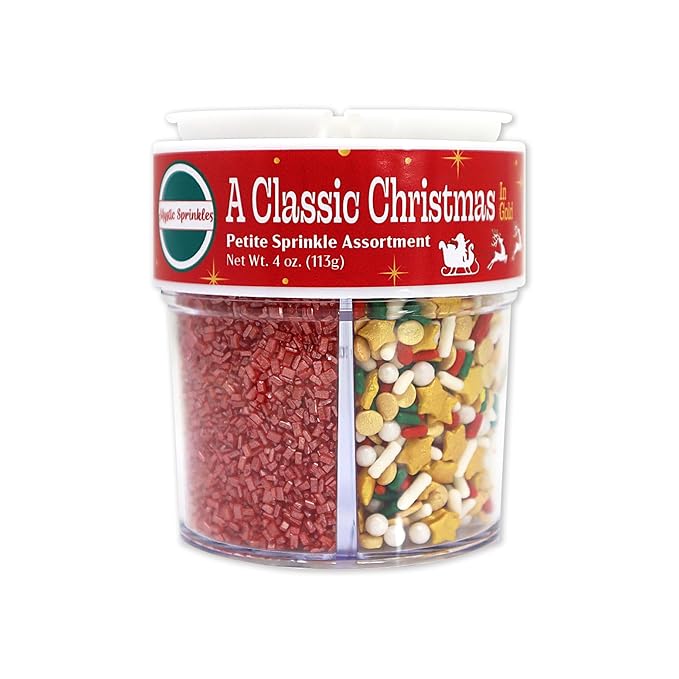 Mystic Sprinkles 4 Cell Sprinkle Assortments (A Classic Christmas in Gold, Petite)