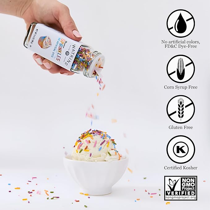 Watkins Rainbow Decorating Sprinkles, 3.4 Ounce Jar, 3-Pack