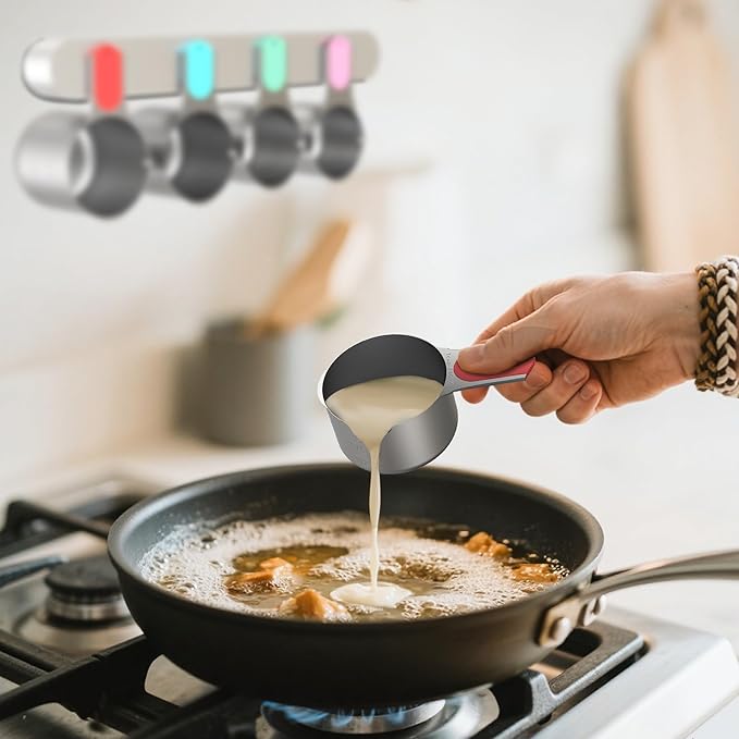 Stainless Steel Measuring Cups and Spoons Set of 20, 7 Nesting Measuring Cups, 7 Spoons & 1 Leveler, 5 Mini Spoons, Kitchen Gadgets for Cooking & Baking