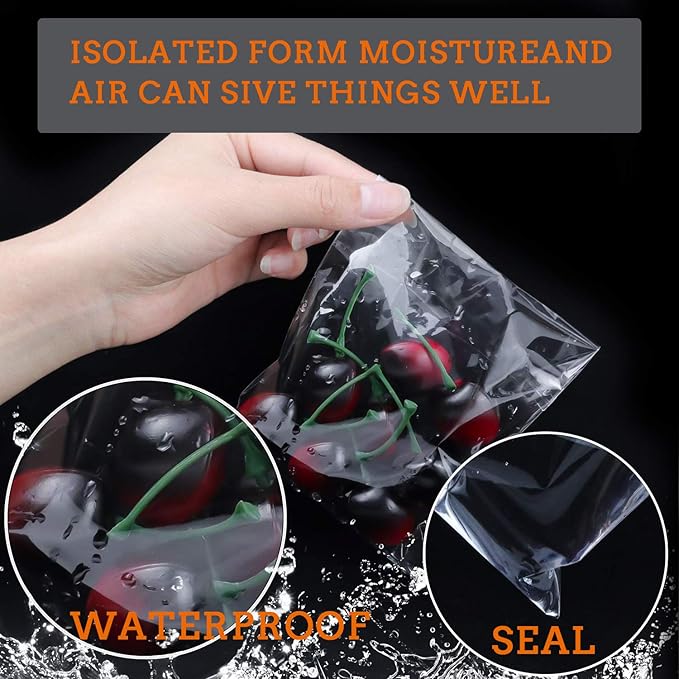 Clear Adhesive Cellophane Bags-180 PCS 6"x9" Self Sealing Bags Good for Bakery, Candle, Soap, Cookie etc.